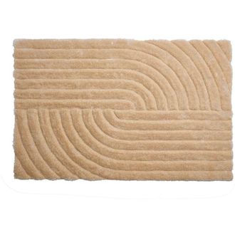 Vente-Unique Tappeto shaggy a pelo lungo in rilievo - 160 x 230 cm - Beige scuro - MERISA