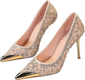 Generic Women Pointed Toe High Heel Pumps Metal Detail Wedding Party Business Casual Shoes