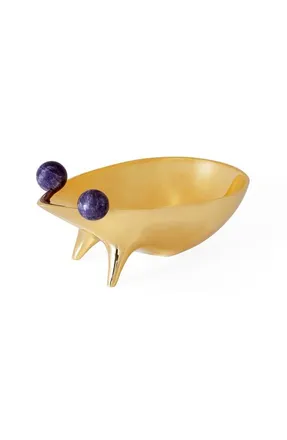 Jonathan Adler Brass Frog Decorative Bowl in Gold With Amethyst at Nordstrom