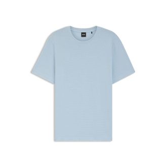 BOSS Bubble-jacquard structure T-shirt in a cotton blend