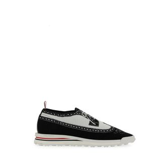 Thom Browne Sneakers, male, Multicolor, Size: 6 1/2 US Longwing Brogue with Tech Runner Sole in Trompe Loeil Knit