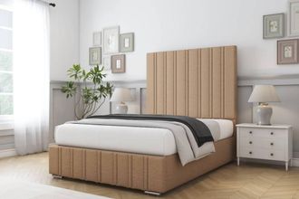 Comfort Beds Paris Dumfries Bed Frame With Mattress-50 Upholstered in Light Brown | Size: Single