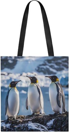Generic Penguins Cute Womens Tote Casual Shopping Bag Lightweight Shoulder Bags Hobos Handbag for Work Travel Daily 35x40cm