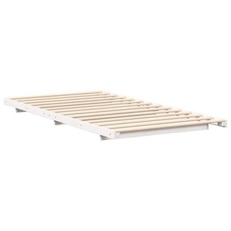 Berkfield Home Floor Bed Frame White 100 x 200 cm Solid pine wood