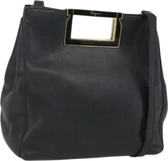 Ferragamo Pre-owned Handbag - Dames - Vintage Handtas - Zwart - ONE Size - Leer - Vintage