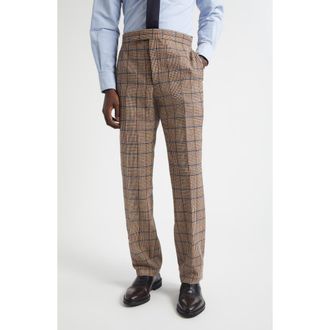 Thom Browne Classic Fit Hunting Tweed Backstrap Trousers in Dark Brown at Nordstrom, Size 4