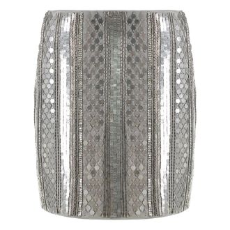 Alberta Ferretti Alberta Ferretti, Short Skirts, female, Gray, Size: XS Decorative Sequin Mini Skirt