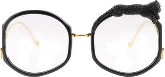 Anna-Karin Karlsson Glasses, female, Black, Size: 55 MM Rose ET LE Reve Black Crystal OPT Eyeglasses