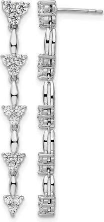 Diamond2Deal 14K White Gold 1 ct Lab Grown Diamond Marquise Cluster Dangle Earrings VS Clarity, G-H Color