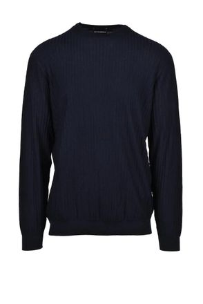 Emporio Armani Wool Crew Neck Sweater - Blue