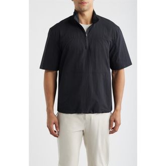 Zella Golf Pro Short Sleeve Quarter Zip Top in Black at Nordstrom, Size Xx-Large