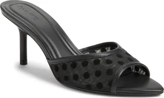 Open Edit Micah Heeled Sandal in Black Polka Dot at Nordstrom, Size 10