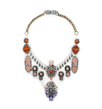 Shourouk Crystal Embellished Bib Necklace Size M