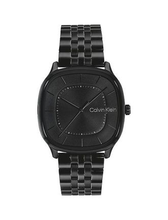 Calvin Klein Reloj Con Esfera Cuadrada De Acero Chapado En Negro