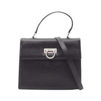Ferragamo Pre-owned Handbag - Dames - Pre-owned - Zwart - Maat: ONE Size Leer
