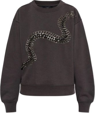 AllSaints Dames, Sweatshirts & Hoodies, Zwart, Maat: M Katoen