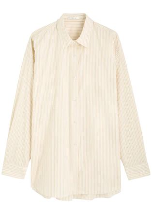 The Row The Row Caster Striped Cotton-poplin Shirt - Beige - 6 (UK10 / S)
