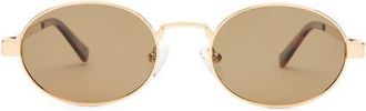 Le Specs Poseidon Deux Oval Polarized Sunglasses in Gold at Nordstrom