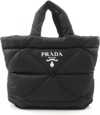 Prada Pre-owned Tote Bags, female, Black, Size: ONE SIZE Pre-owned Vintage Nylon Tote Bag