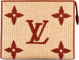 Louis Vuitton Pochette Voyage Monogram Giant Raffia MM clutch bag - Marrone