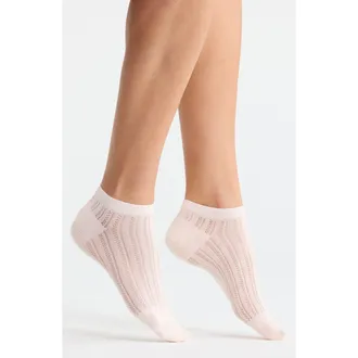 Casa Clara Love Colette Cotton Blend Pointelle Ankle Socks in Pink at Nordstrom