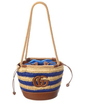 Gucci Gg Mini Leather-Trim Bucket Bag