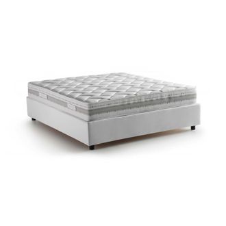 Talamo Italia Talamo Italia - Cama Matrimonial Adele, Cama Contenedor Con Revestimiento De Tela, 100% Made In Italy, Apertura Frontal, Con Colch&oacute;n 140x190 Cm Inclui