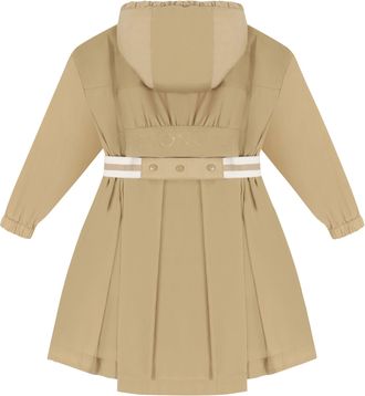 Moncler Girls Hooded Windbreaker Aloysha Beige Polyamide Jacket