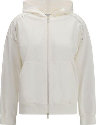 Brunello Cucinelli White Cotton Womens Sweatshirt