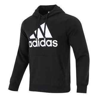 adidas Mens adidas Bl Fl Hd Large Logo Kangaroo Pouch Black GK9220