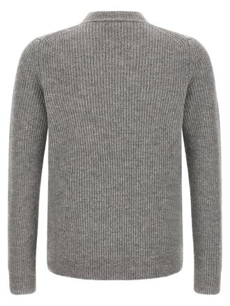 Zanone Ribbed Virgin Wool Sweater - Grey