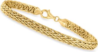 Canaria Canaria 5mm 10kt Yellow Gold Flat Wheat-Link Bracelet