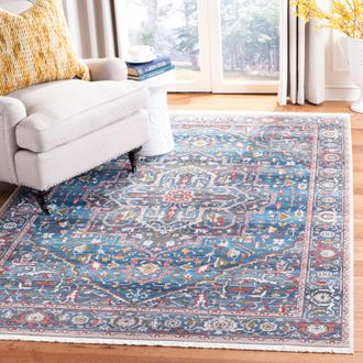 Safavieh Vintage Persian Machine Made Area Rug, Blue / Ivory Traditional Style