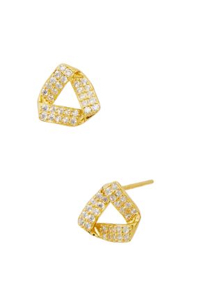 Savvy Cie Jewels Sterling Contemporary CZ Knot Stud