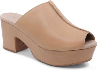 Chocolat Blu Womens Gadis Platform Slides In Taupe Leather