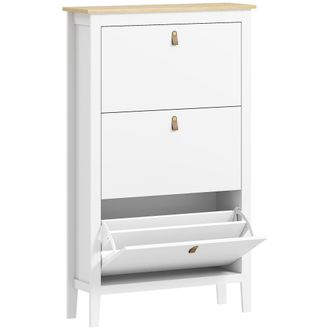 HOMCOM Mueble zapatero 80x24x131 cm blanco