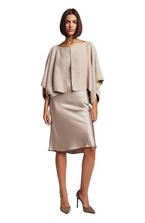 VOZ Textured Cotton Bolero in Taupe at Nordstrom