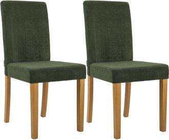 Clp Juego De 2 Sillas De Comedor Ina De Pana Verde Antiguo Claro