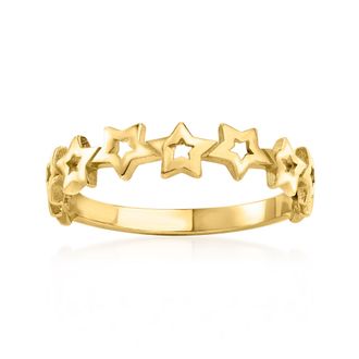 Ross-Simons 10kt Yellow Gold Stars Ring