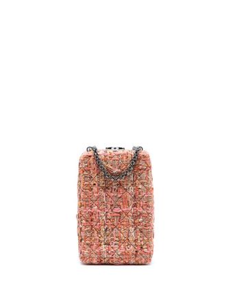 Chanel 2016-2017 CC Tweed Chain Vertical Box crossbody bag - women - Fabric - One Size - Pink