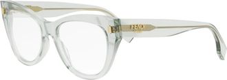 Fendi Glasses, unisex, Gray, Size: 53 MM Roma Round Optical Frame