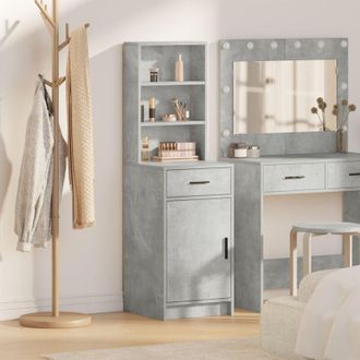 vidaXL vidaXL Credenza Grigio cemento 40 x 40,5 x 135 cm Legno multistrato