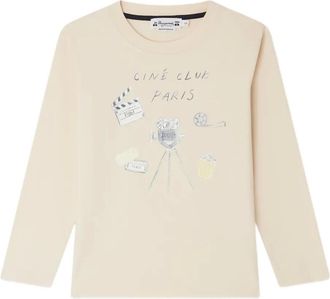 BONPOINT Tadda long-sleeve T-shirt - kids - Organic Cotton - 10 - Neutrals