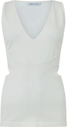 Alberta Ferretti Mouwloos T-shirt - Dames - Tops zonder mouwen - Wit - M - Tops