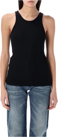 &Eacute;terne High Neck Fitted Tank - Dames - Tops zonder mouwen - Zwart - XL - Katoen - Tops
