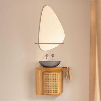 Sklum Conjunto De Mueble De Ba&ntilde;o Suspendido En Madera De Teca Georgy Sklum