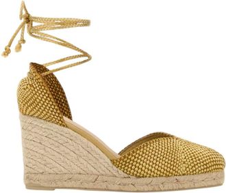 Castaner Yellow Woven Espadrille Wedges