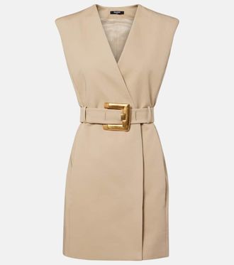 Balmain Belted cotton minidress