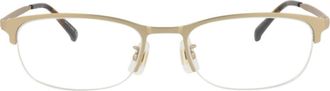 Dunhill 52mm Half Rim Rectangular Optical Glasses in Gold Transparent at Nordstrom Rack