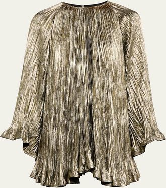 Ulla Johnson Claire Pleated Long-Sleeve Mini Dress